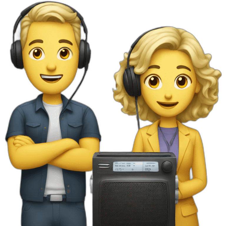 man and woman on the radio emoji