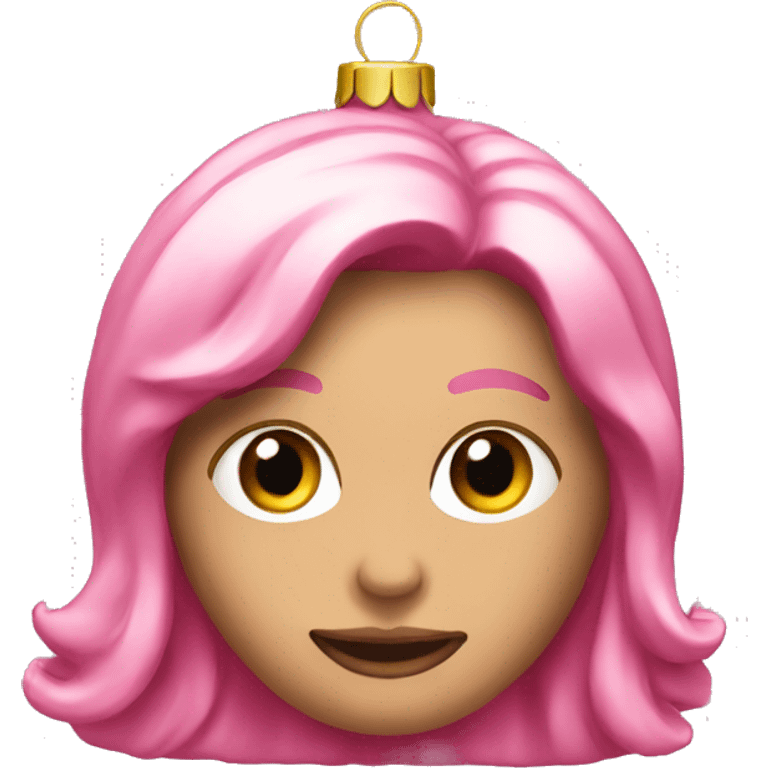 pink ornament with Bianca on it  emoji