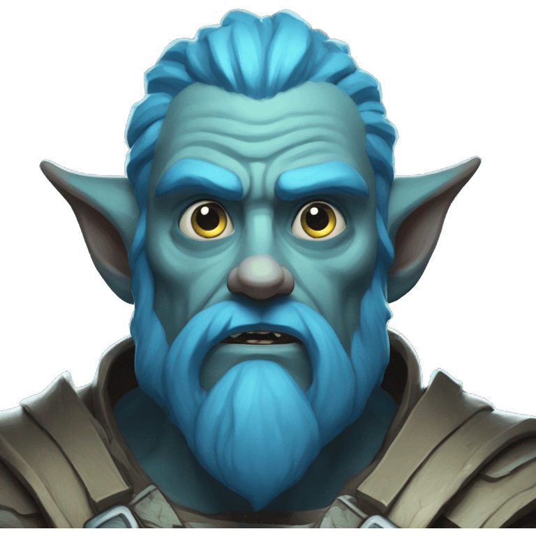 surprised stunned, firbolg spectral giant blue emoji