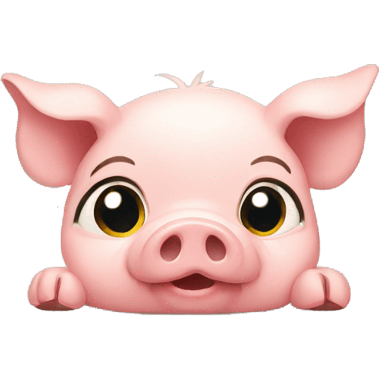 shy little pig emoji