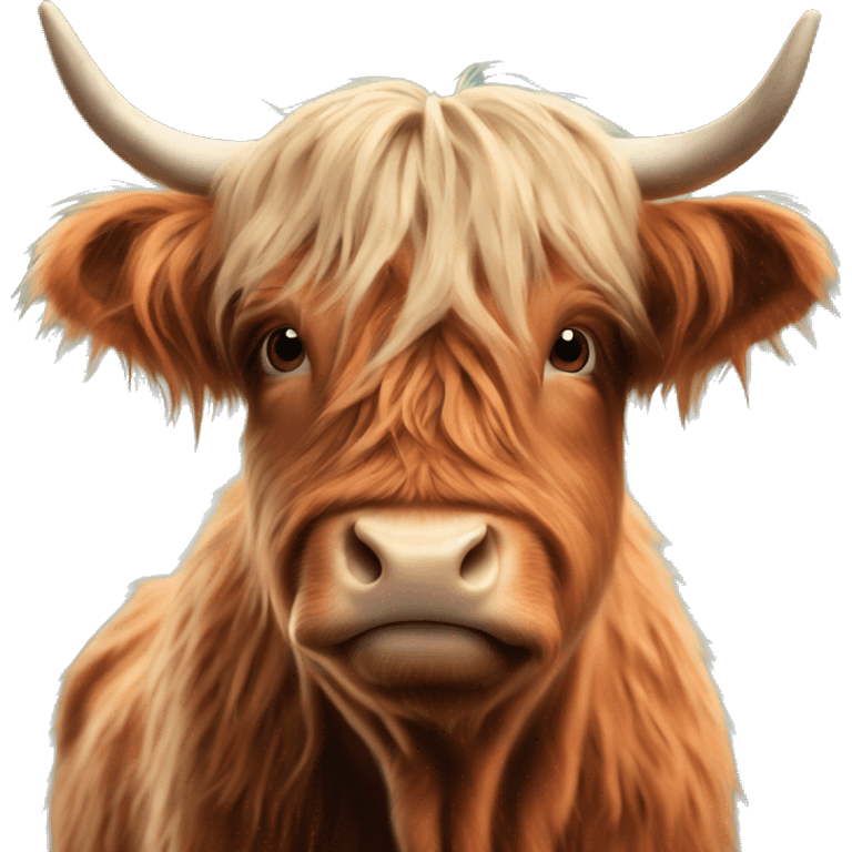 Realistic highland cow emoji