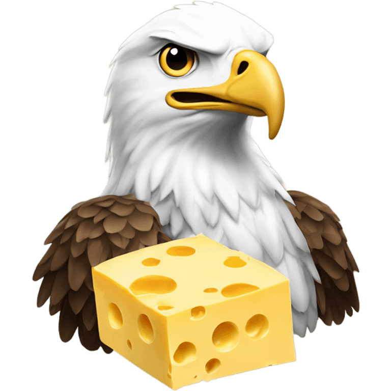 eagle with cheese on its head  emoji