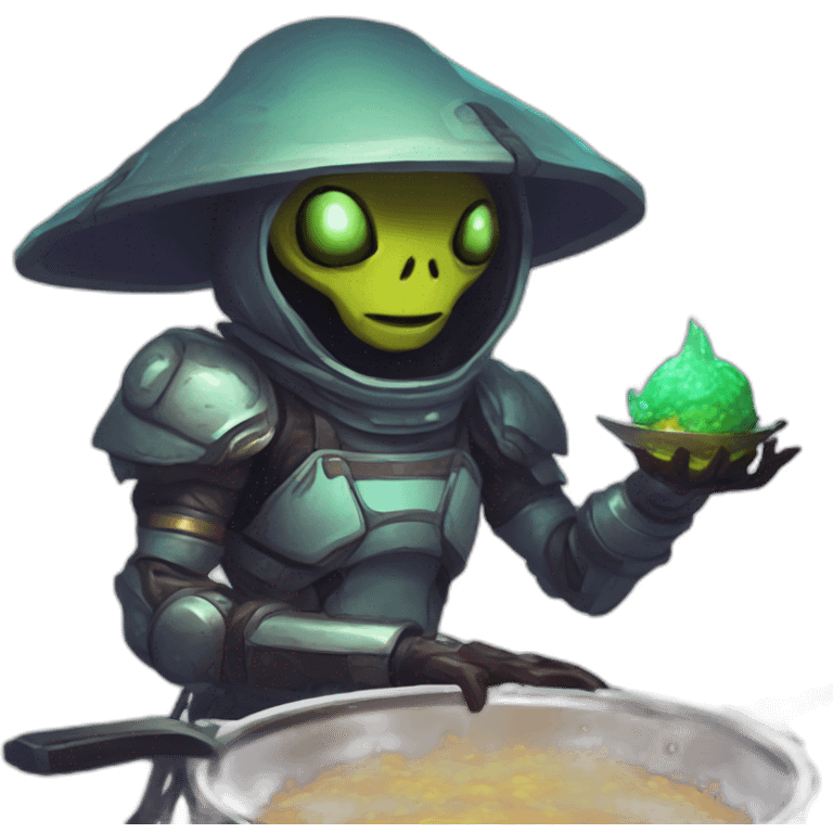 let him cook alien emoji scifi roguelike rpg style inspired by slay the spire digital art emoji