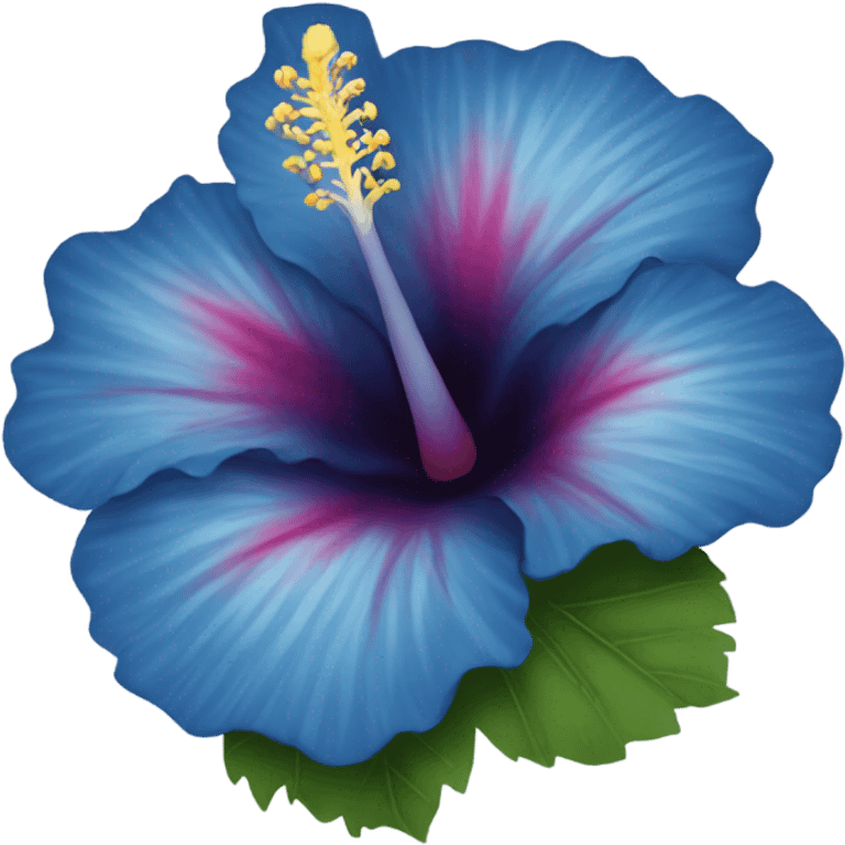 Blue hibiscus emoji