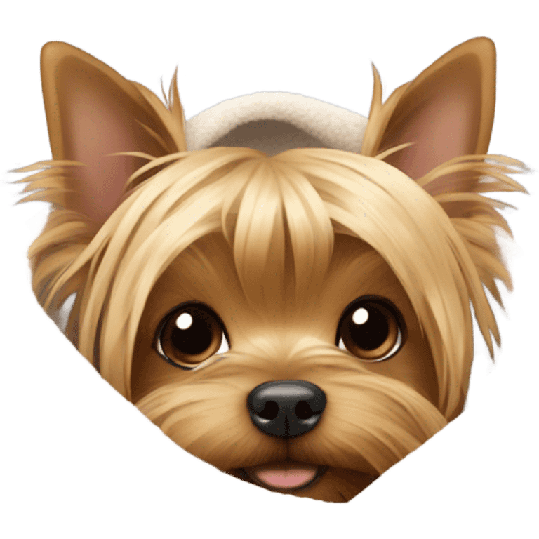 yorkshire terrier in a blanket emoji