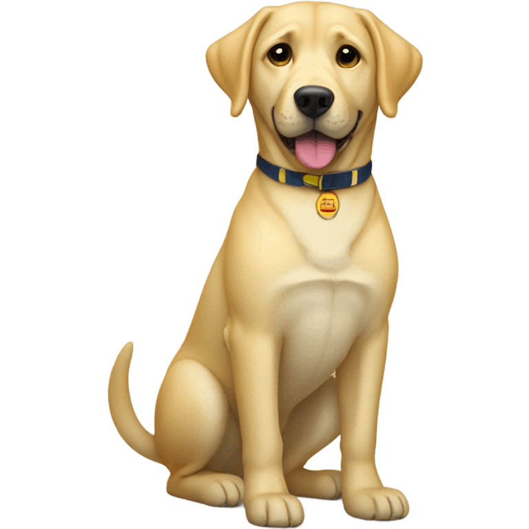 yellow lab dog wearing pants emoji