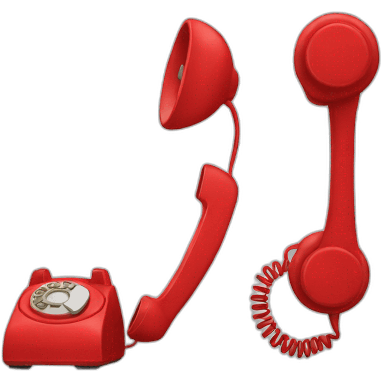 red telephone with face emoji