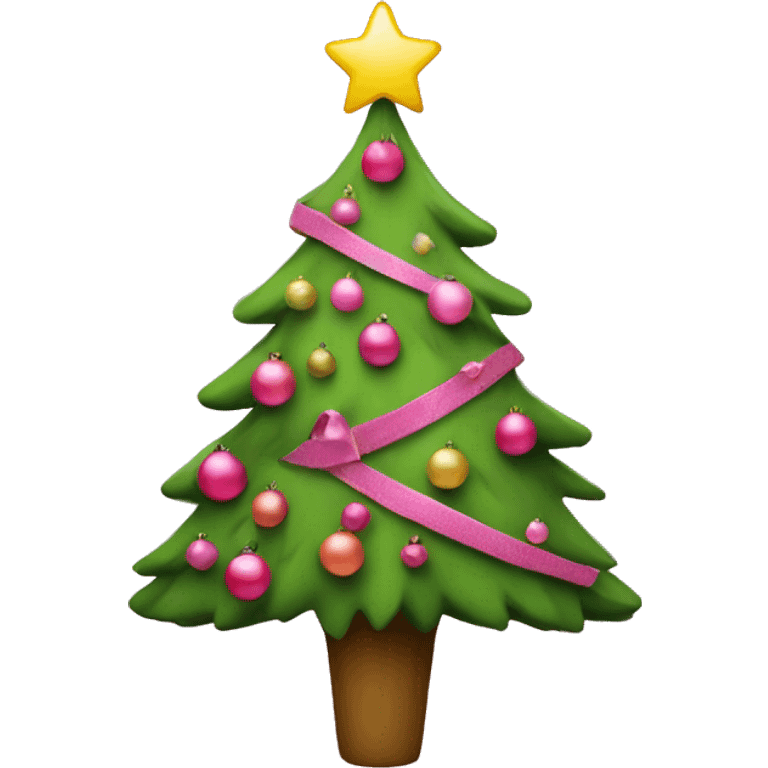 Christmas tree wi pink decoration  emoji