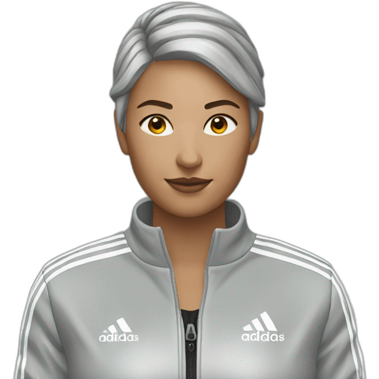 women-with-adidas-silver-jacket emoji