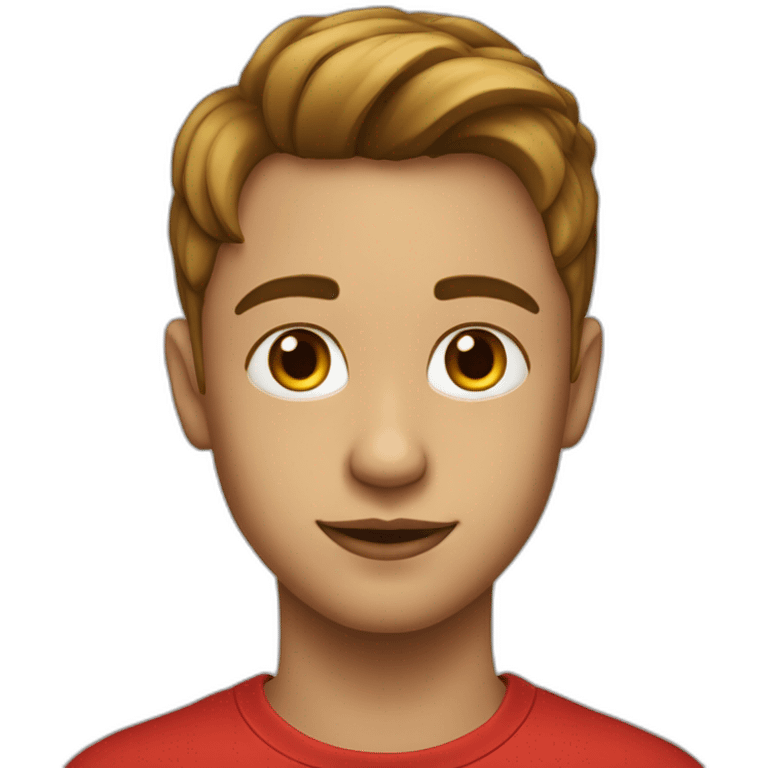 Jeune avec les yeux en forme de coeur rouge  emoji