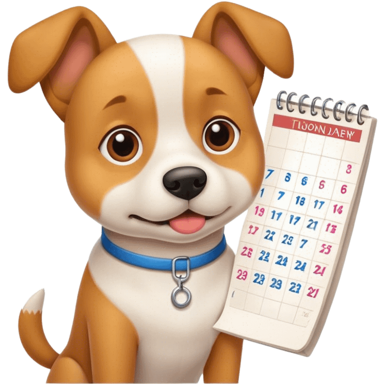 dog with calendar emoji