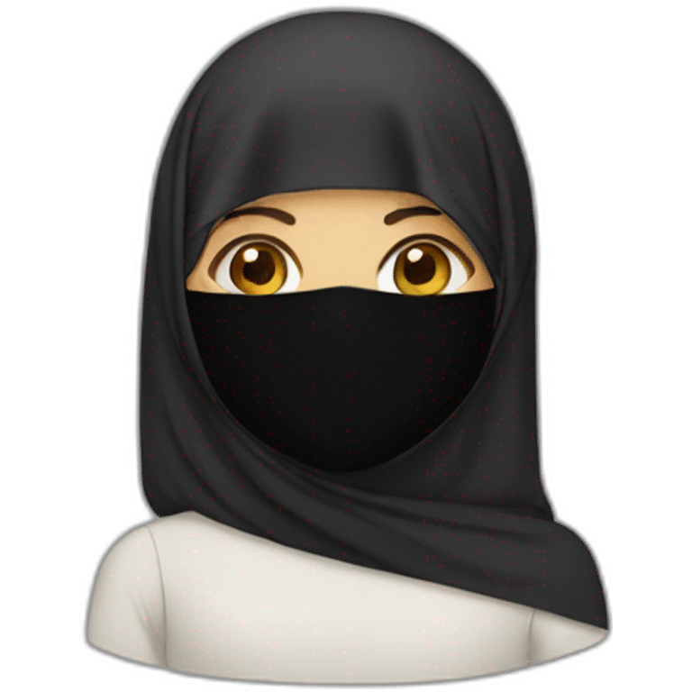 A girl wearing the Niqab and the flag of Sudan emoji