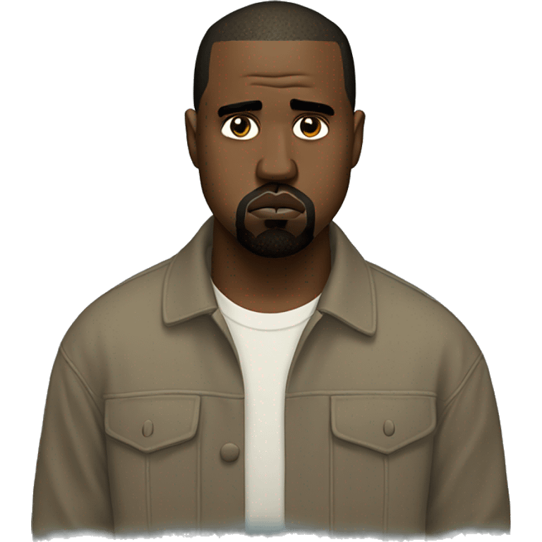 sad kanye west with a sad face  emoji