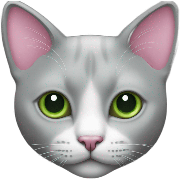 Cat-grey-with-green-eyes-with-pink-nose emoji