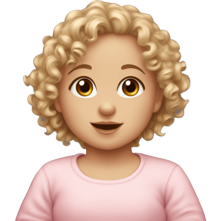 6 months baby girl with curly hair and fair skinned emoji