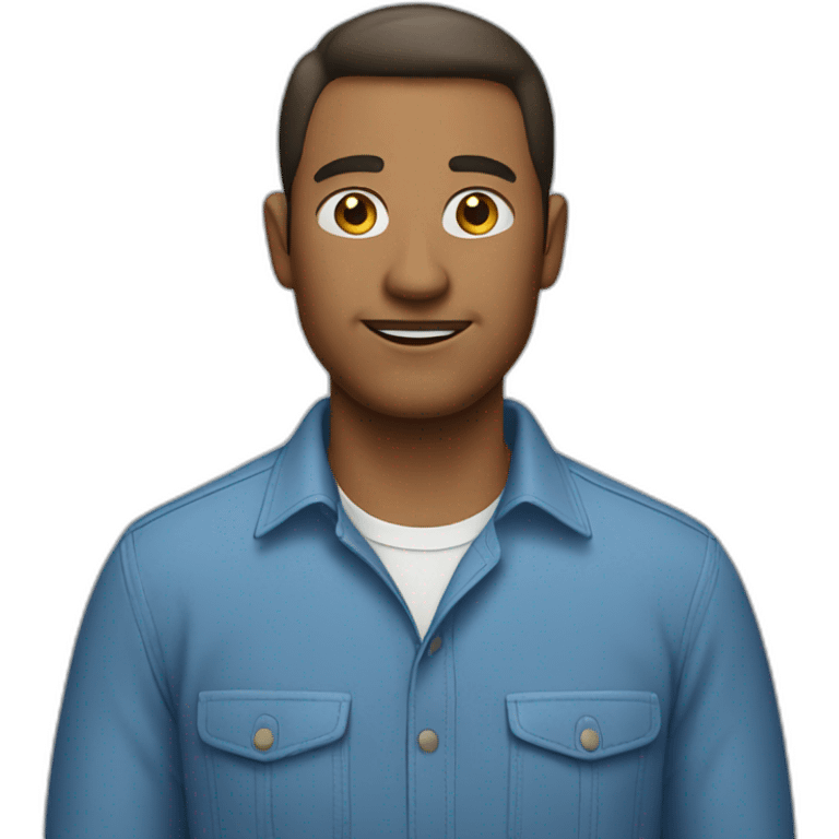 man in casual blue shirt emoji