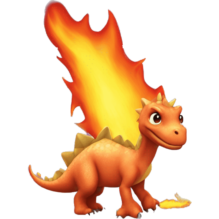 A princess dinosaur on fire emoji