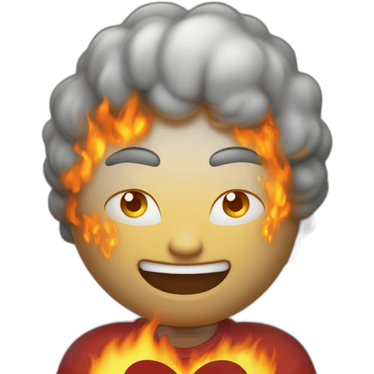 Coeur en feu avec jtm emoji