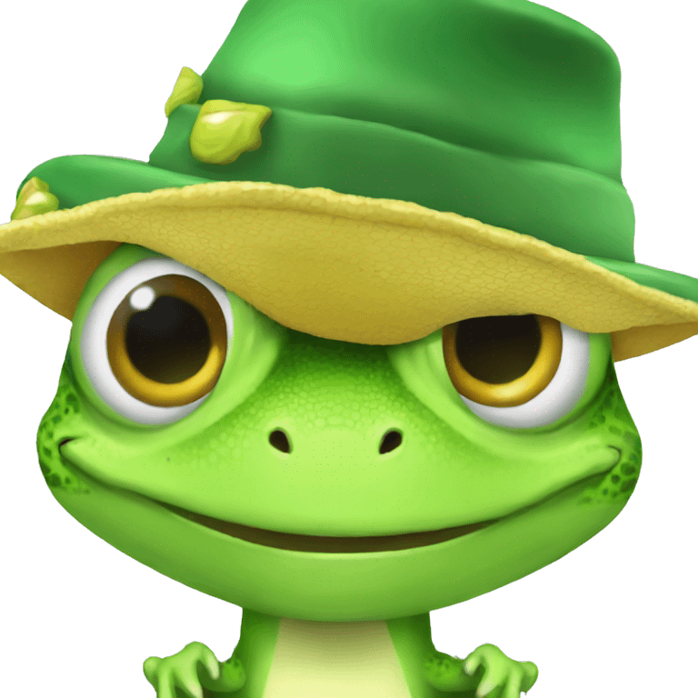 A geckos with a helice hat emoji