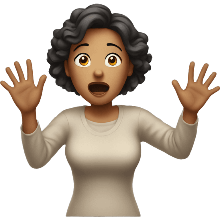 shocked woman hands up emoji