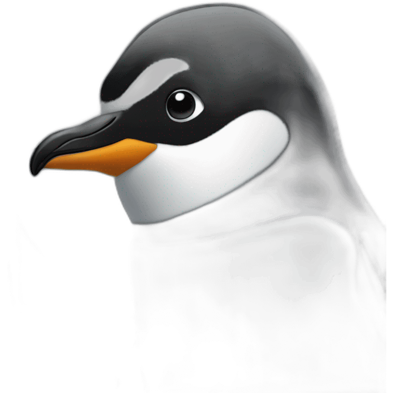 kawaï penguin on a computer screen emoji