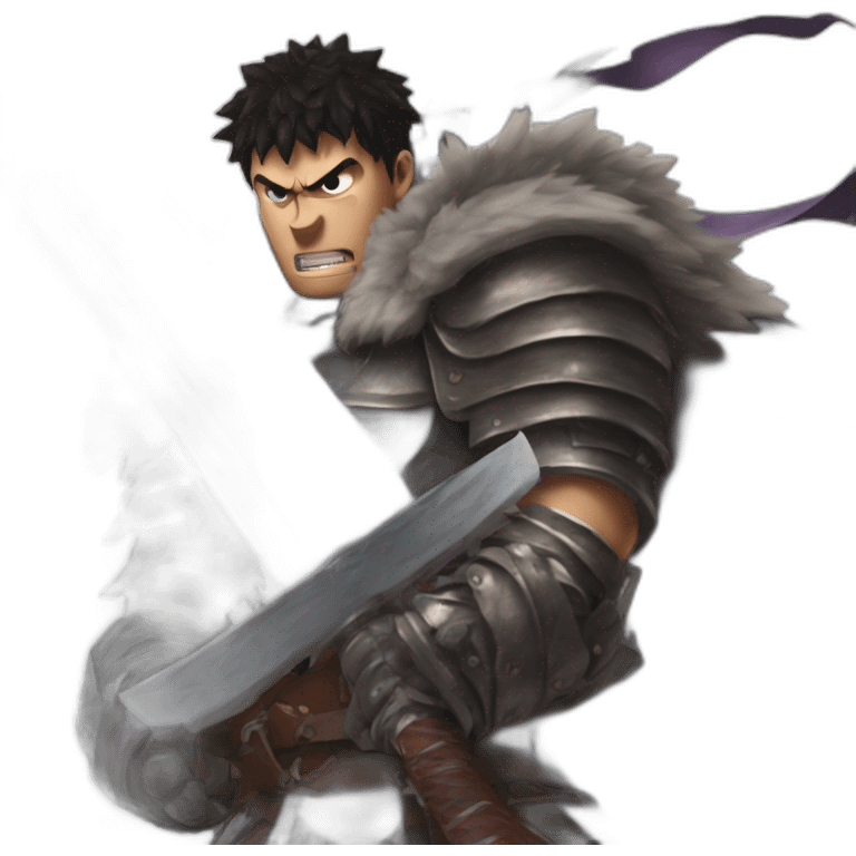 angry berserk guts carrying a huge sword on his shoulder emoji