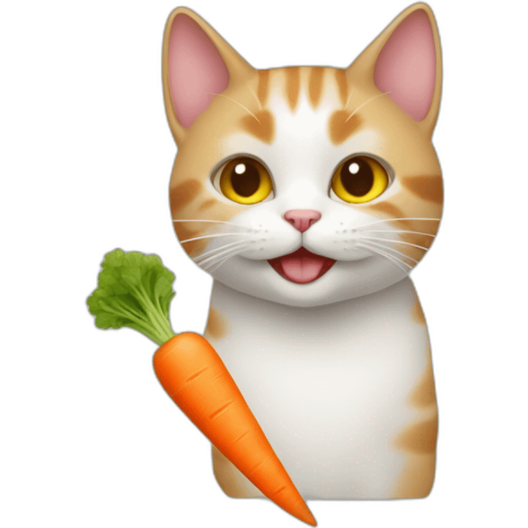 cat with a carrot in the mouth emoji