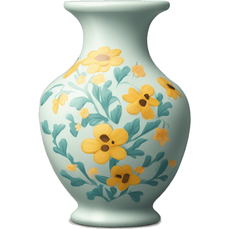 Pretty vase with floral pattern emoji