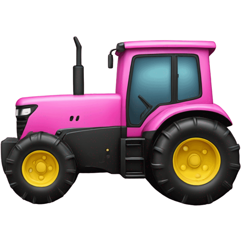 Pink ombre tractor with glitter emoji