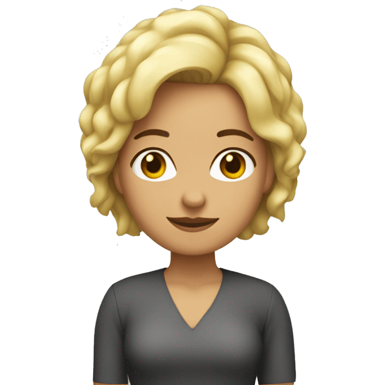 Chica rubia con pelo corto de 40 años emoji