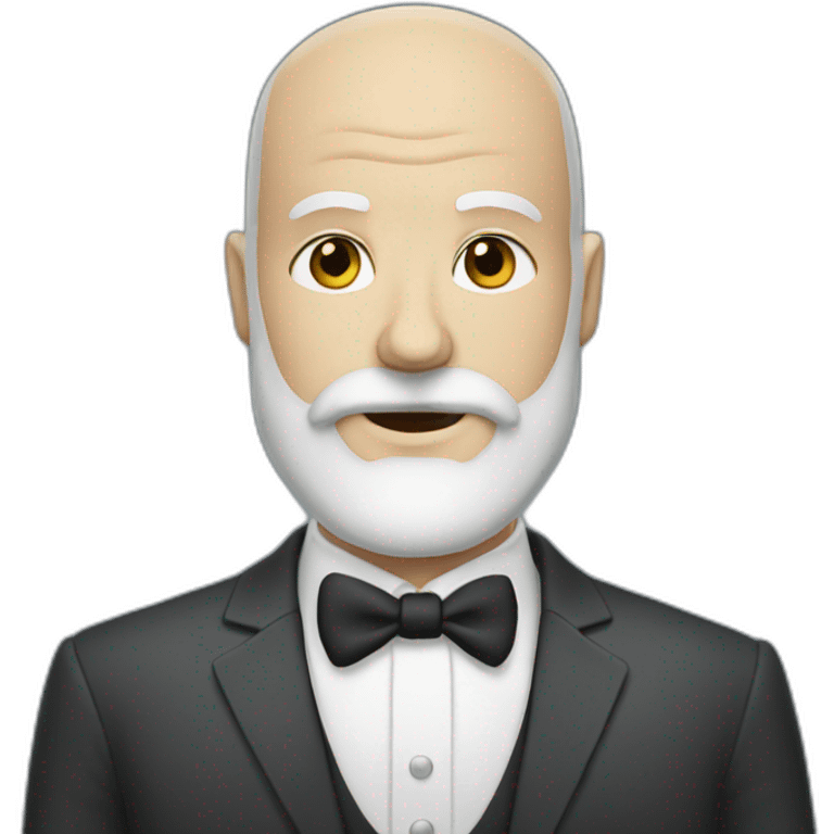 white bald man with suit and huge black beard emoji