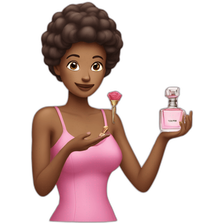 Woman holding a perfume bottle  emoji