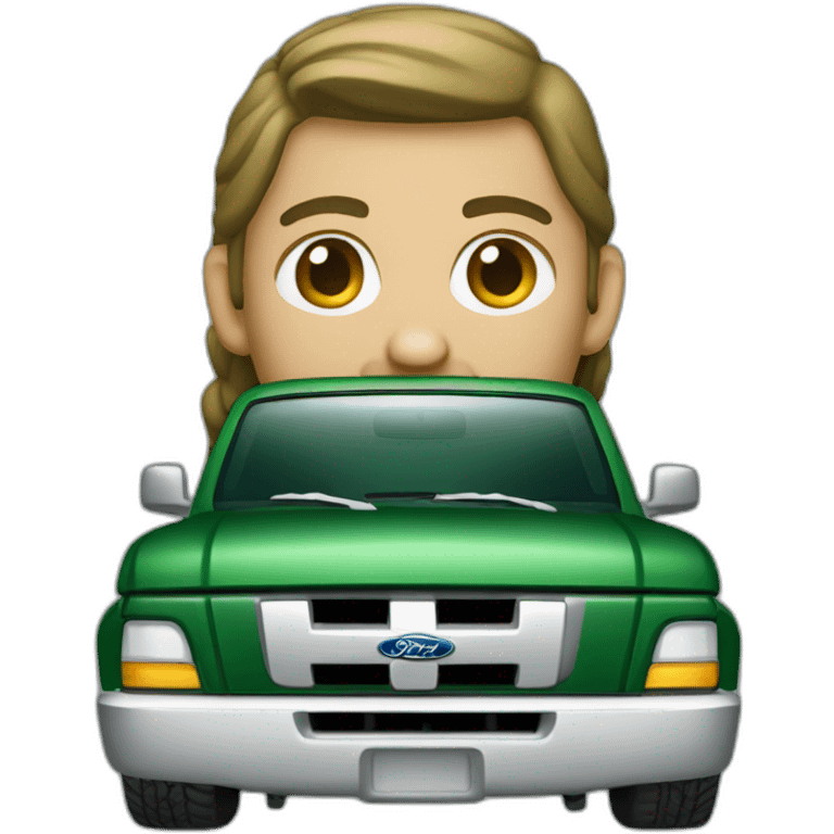 Dark green ford f150 emoji