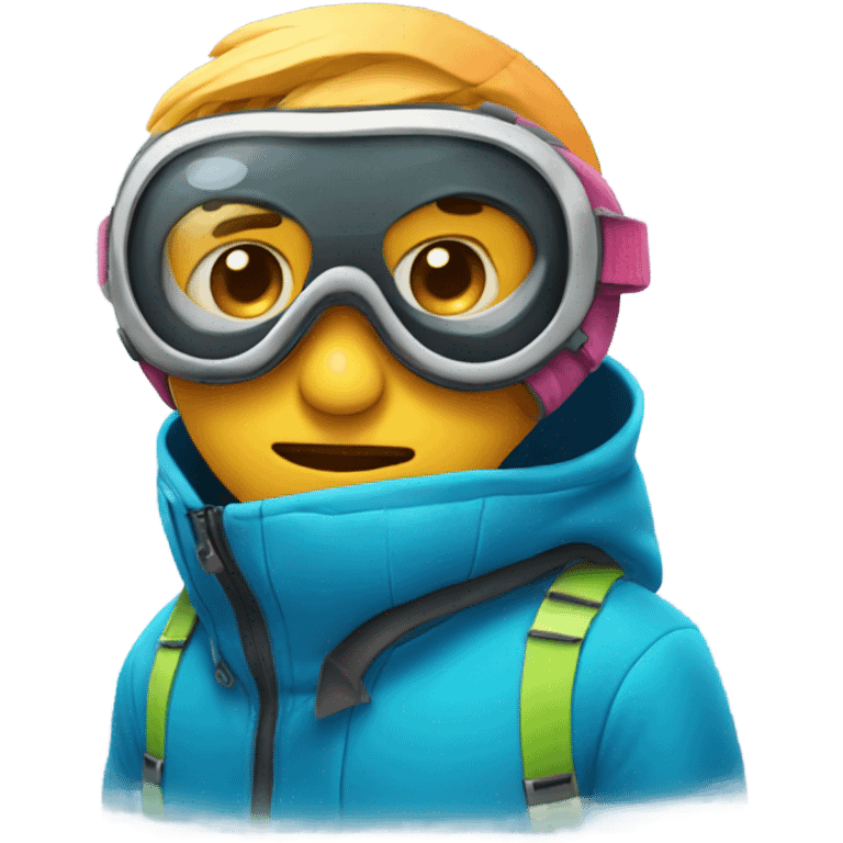 Shivering emoji with ski goggles  emoji