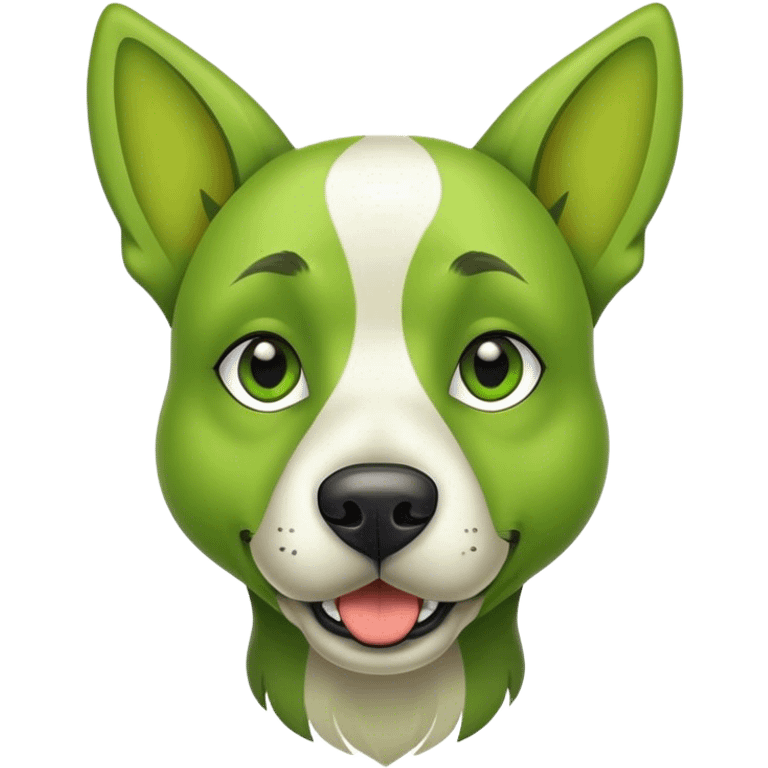 A emerald dog emoji