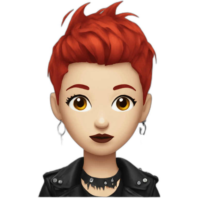 Punk gothic girl red hair emoji