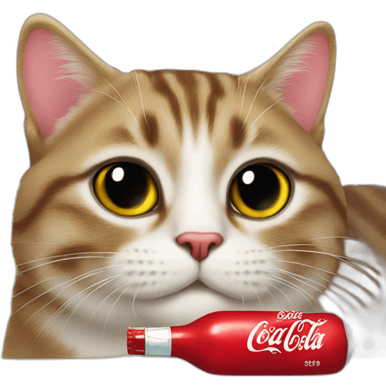 cat drinked Coca cola emoji