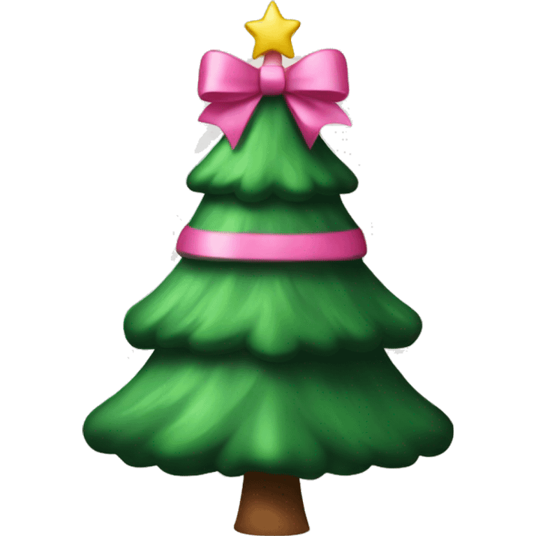 christmas tree with pink bow on top emoji