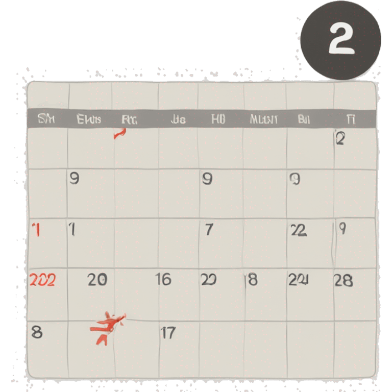 Calendar with cheque mark emoji