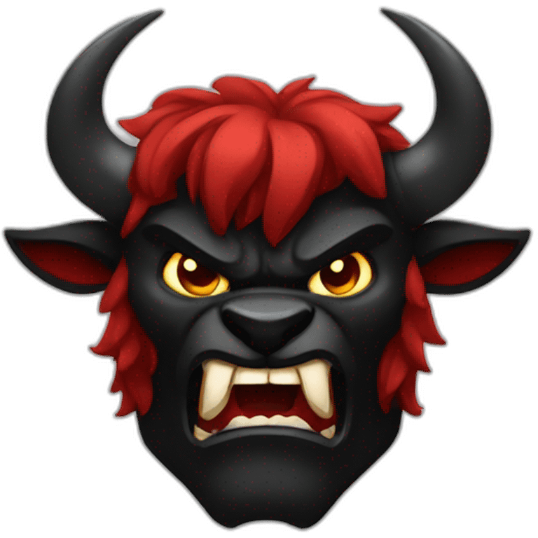 The black and red Minotaur angry emoji