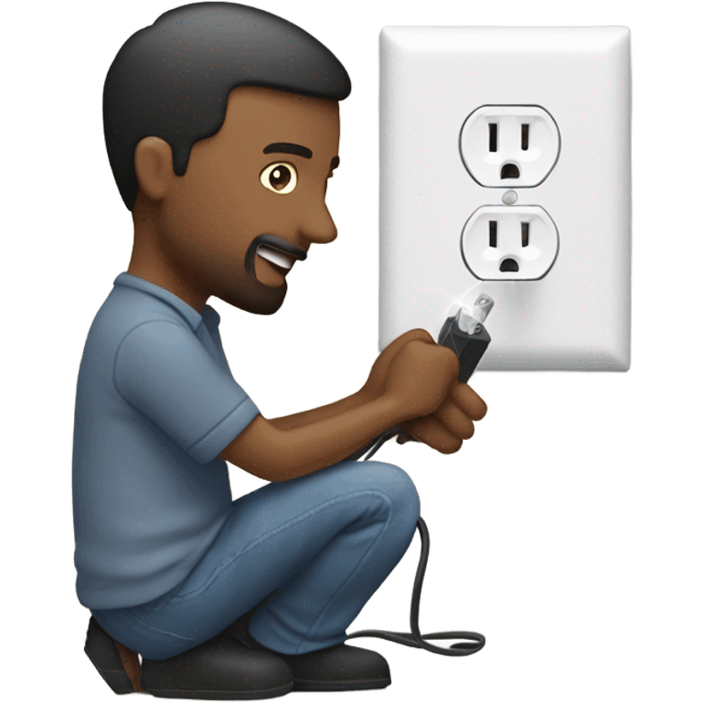 Guy plugging in his phone to an outlet  emoji