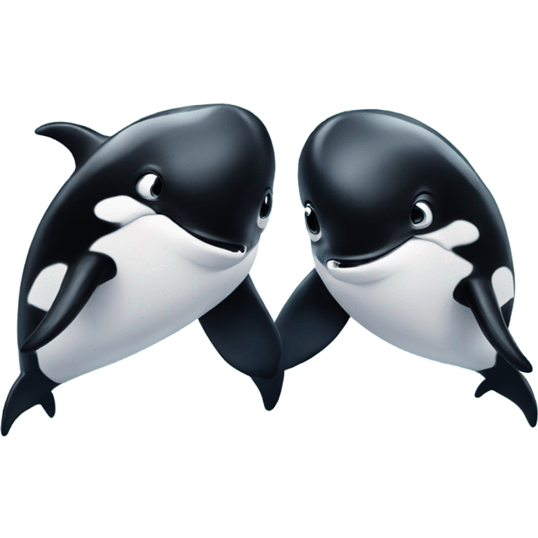 Two orcas in love emoji