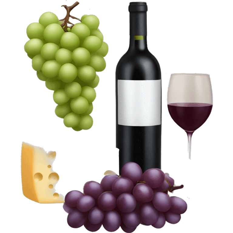 Wine, grapes, and cheese  emoji