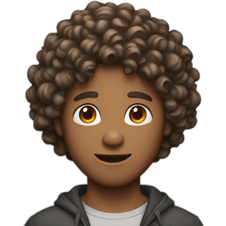 handsome curly hair man emoji