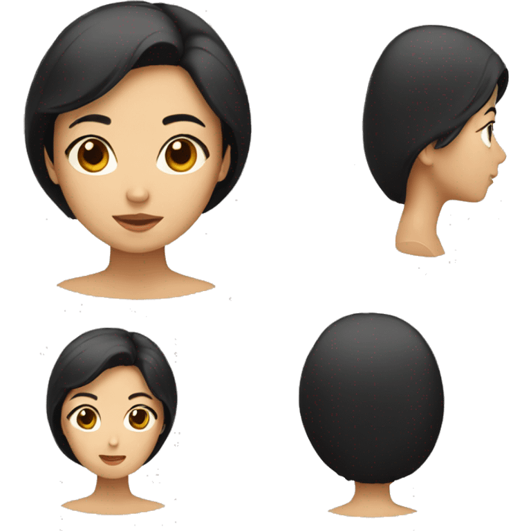 asian woman with black hair emoji