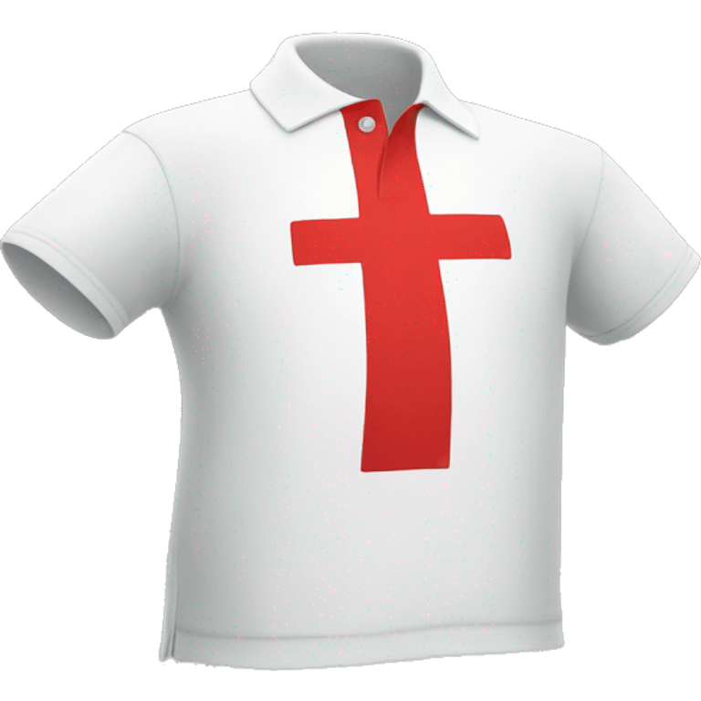 a red polo shirt with a white cross on the right corner  emoji