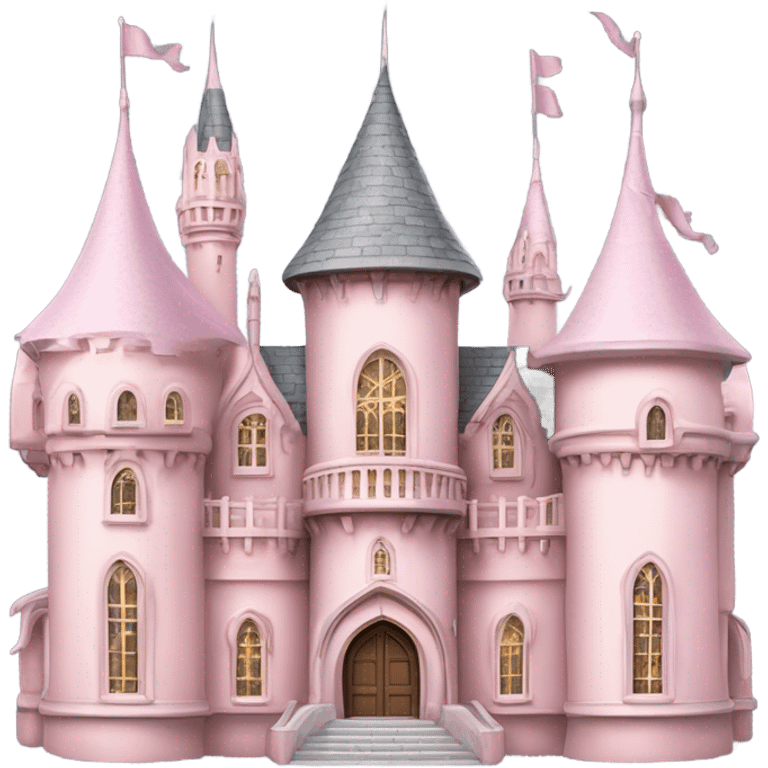 Beauty and the beast like light pink castle emoji