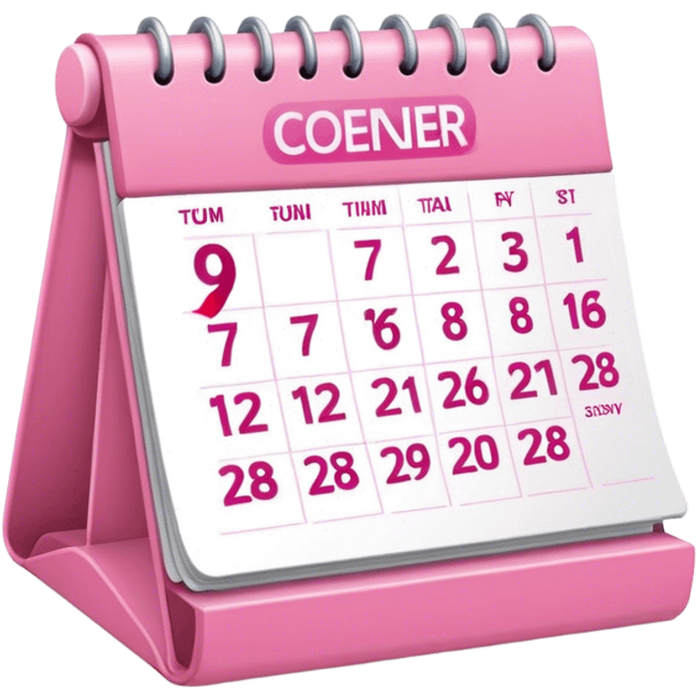 Desk Calendar in pink emoji