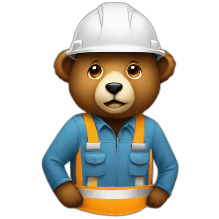 Bear in construction helmet emoji