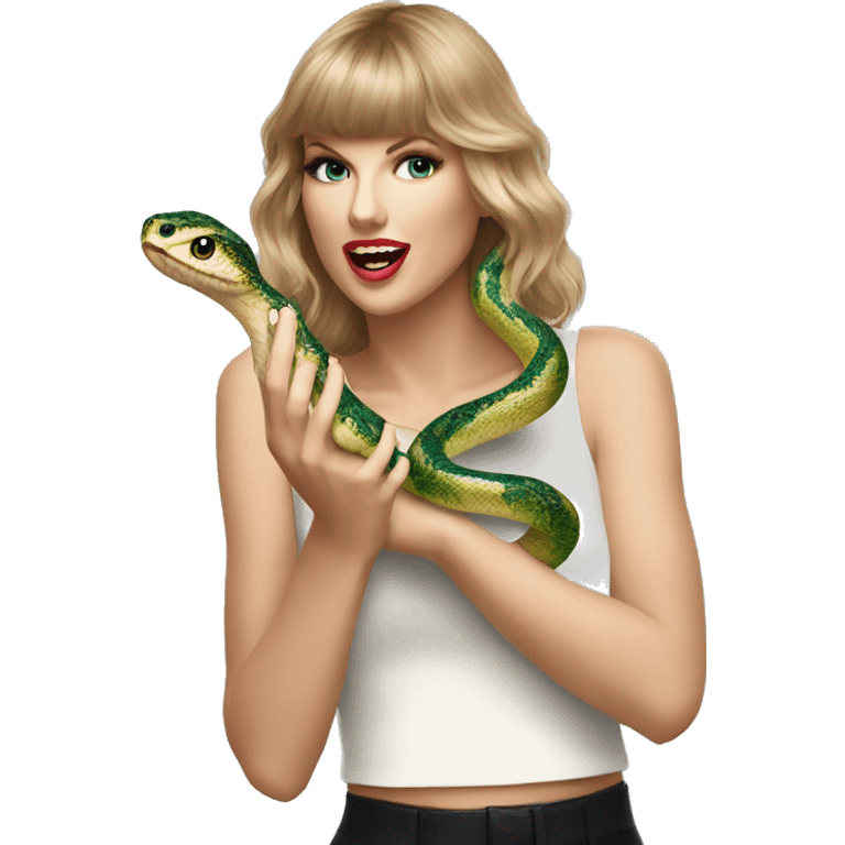 Taylor swift holding a snake  emoji